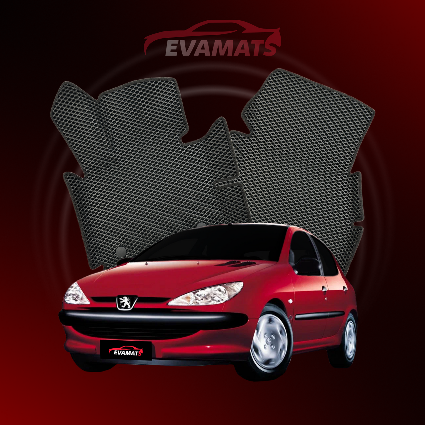 Tappetini per auto EVAMATS per Peugeot 206(MT) 1 generazione 1998-2012 anno HATCHBACK 5 porte