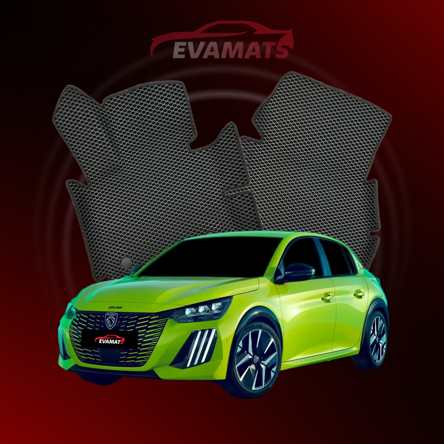 Tappetini per auto EVAMATS per Peugeot 208(AT) 2 gen 2019-2025 anno HATCHBACK 5 porte