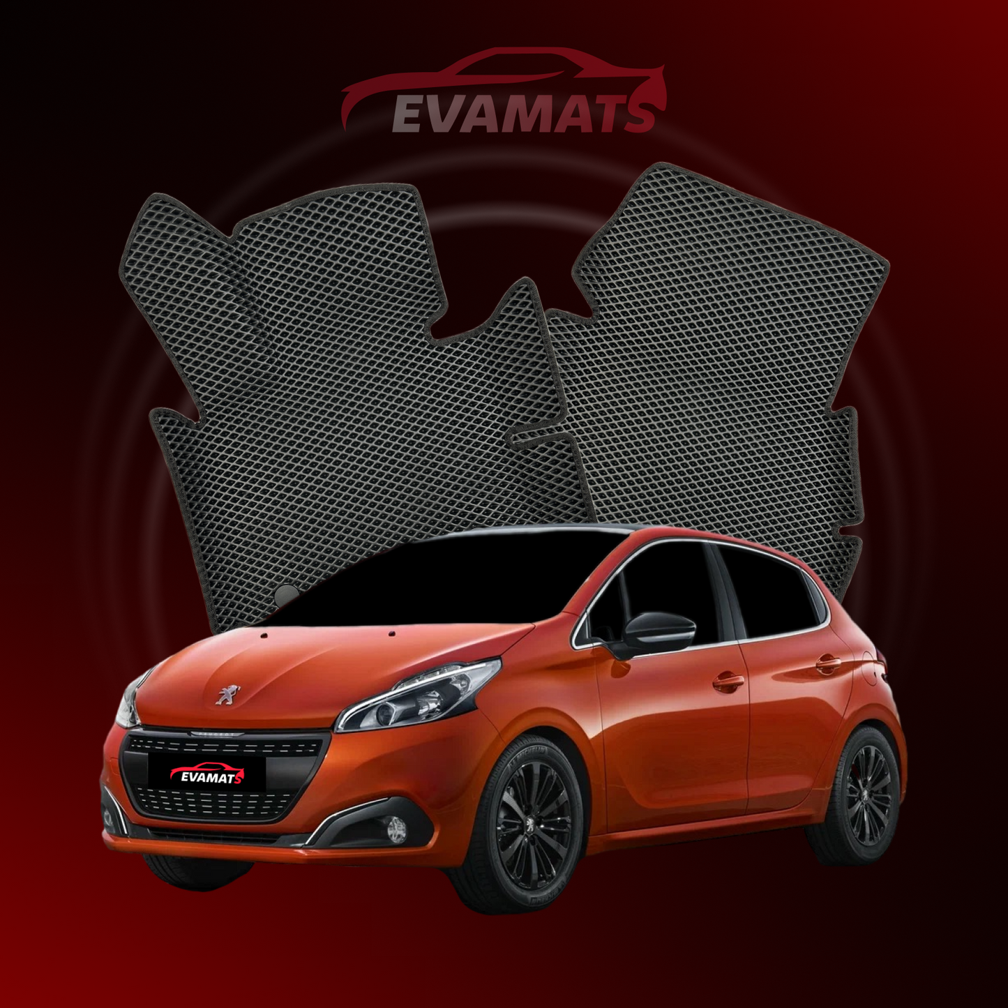 Tappetini per auto EVAMATS per Peugeot 208(MT) 1 generazione 2012-2019 anno HATCHBACK 5 porte