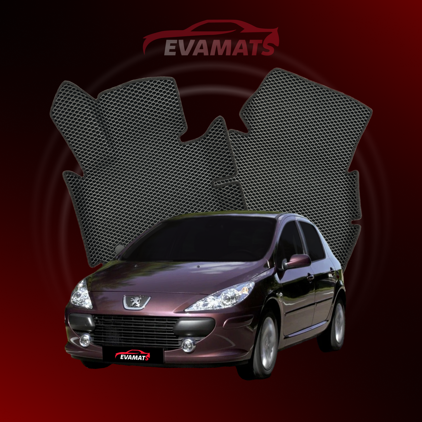 Alfombrillas de coche EVAMATS para Peugeot 307(MT) 1ª generación 2001-2008 HATCHBACK 5 puertas