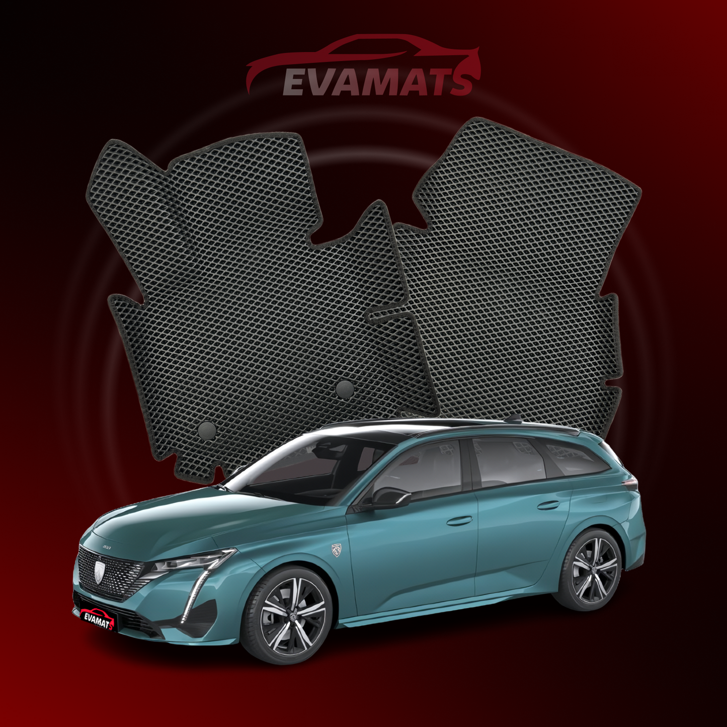 Tappetini per auto EVAMATS per Peugeot 308(MT) 3 gen 2021-2025 anno STATION WAGON