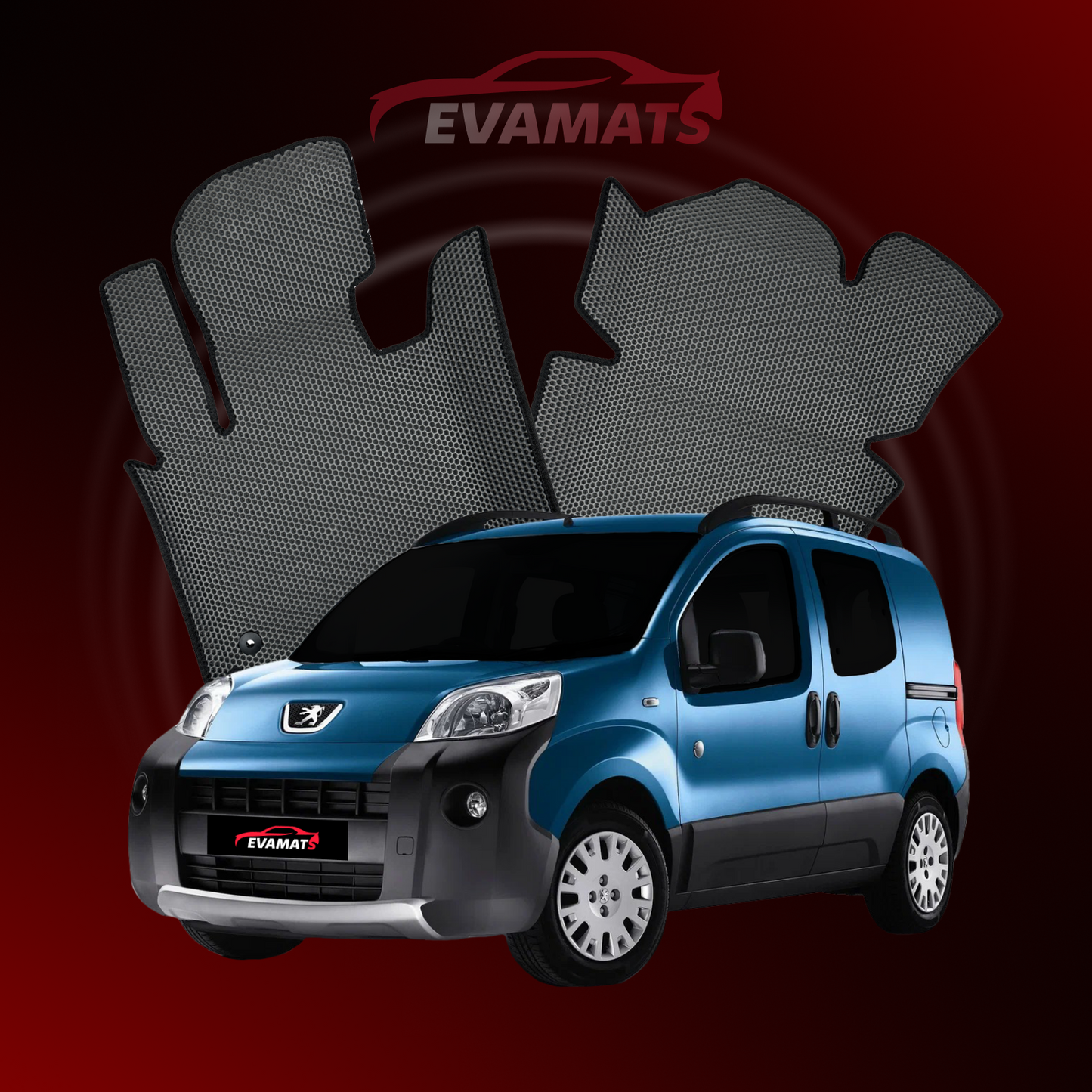 Tappetini per auto EVAMATS per Peugeot Bipper 1 generazione 2008-2018 anno MINIVAN