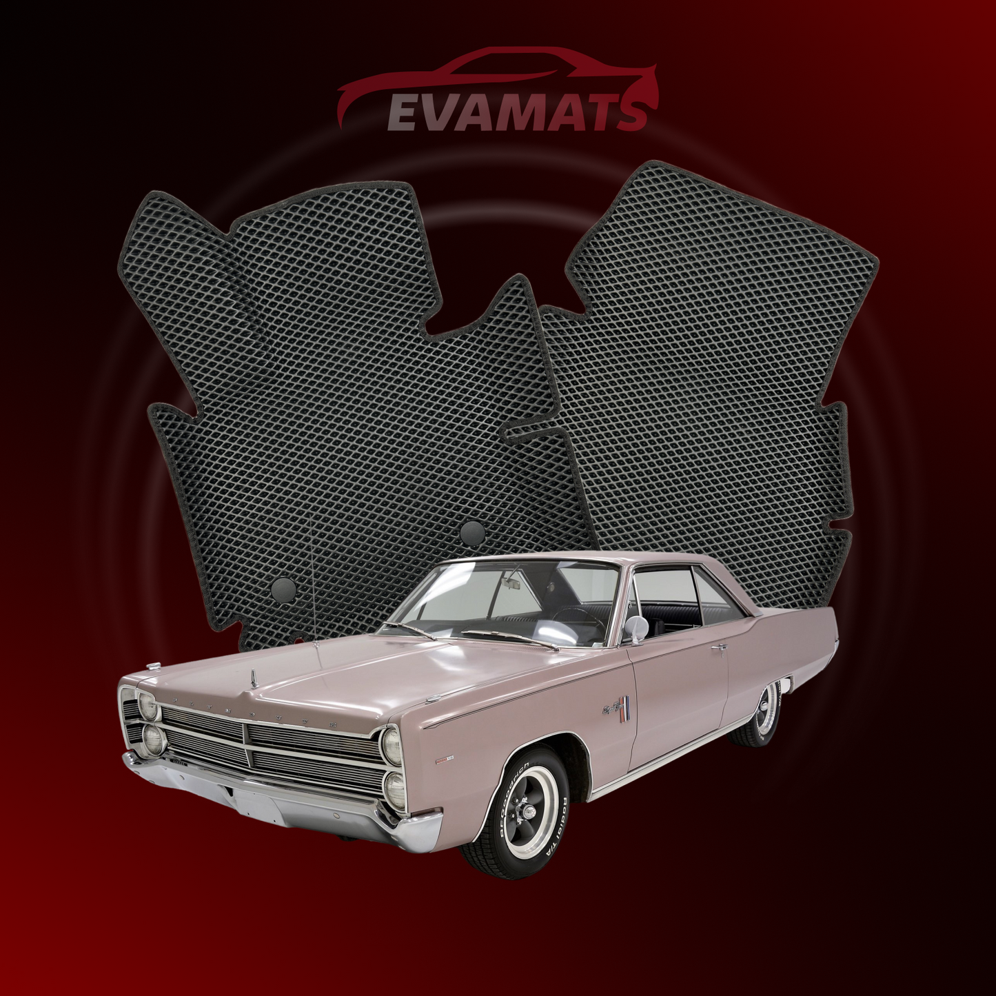 Fußmatten EVAMATS für Plymouth Fury 3 Gen 1967-1968 Jahr SPORT COUPE