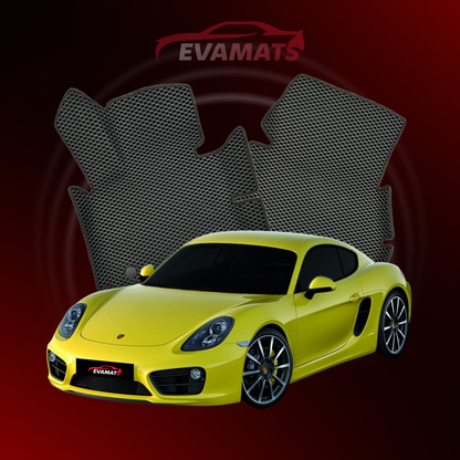 Car mats EVAMATS for Porsche Cayman (981C) 2 gen 2013-2016 year COUPE