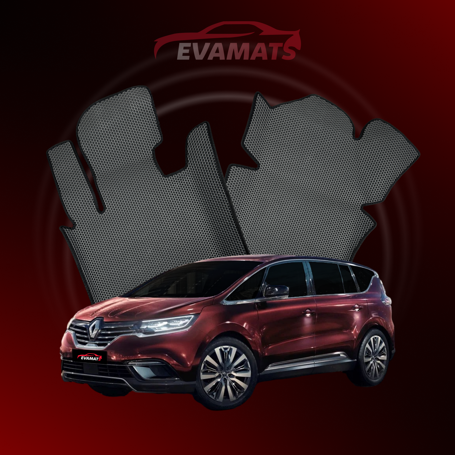 Alfombrillas de coche EVAMATS para Renault Espace 5 gen año 2014-2023 MINIVAN 7 plazas