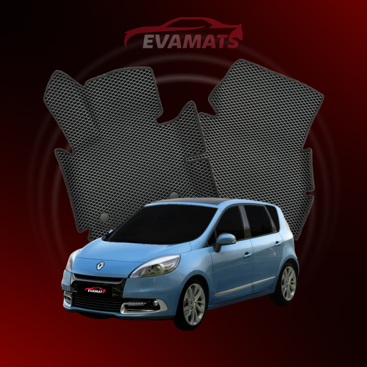 Tapis de voiture EVAMATS pour Renault Scenic 3 gen 2009-2016 année MINIVAN 7 places