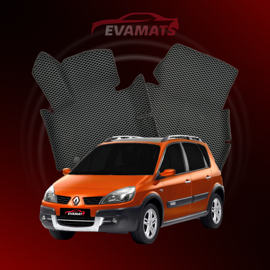 Fußmatten EVAMATS für Renault Scenic Conquest 2 Gen 2006-2009 Jahr MINIVAN