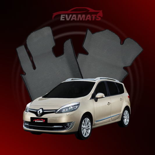 Alfombrillas de coche EVAMATS para Renault Scenic Grand 3ª generación año 2009-2016 MINIVAN 7 plazas