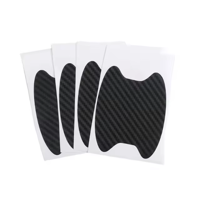 Stylish Door Handle Protection Stickers – Carbon Pattern, Set of 4