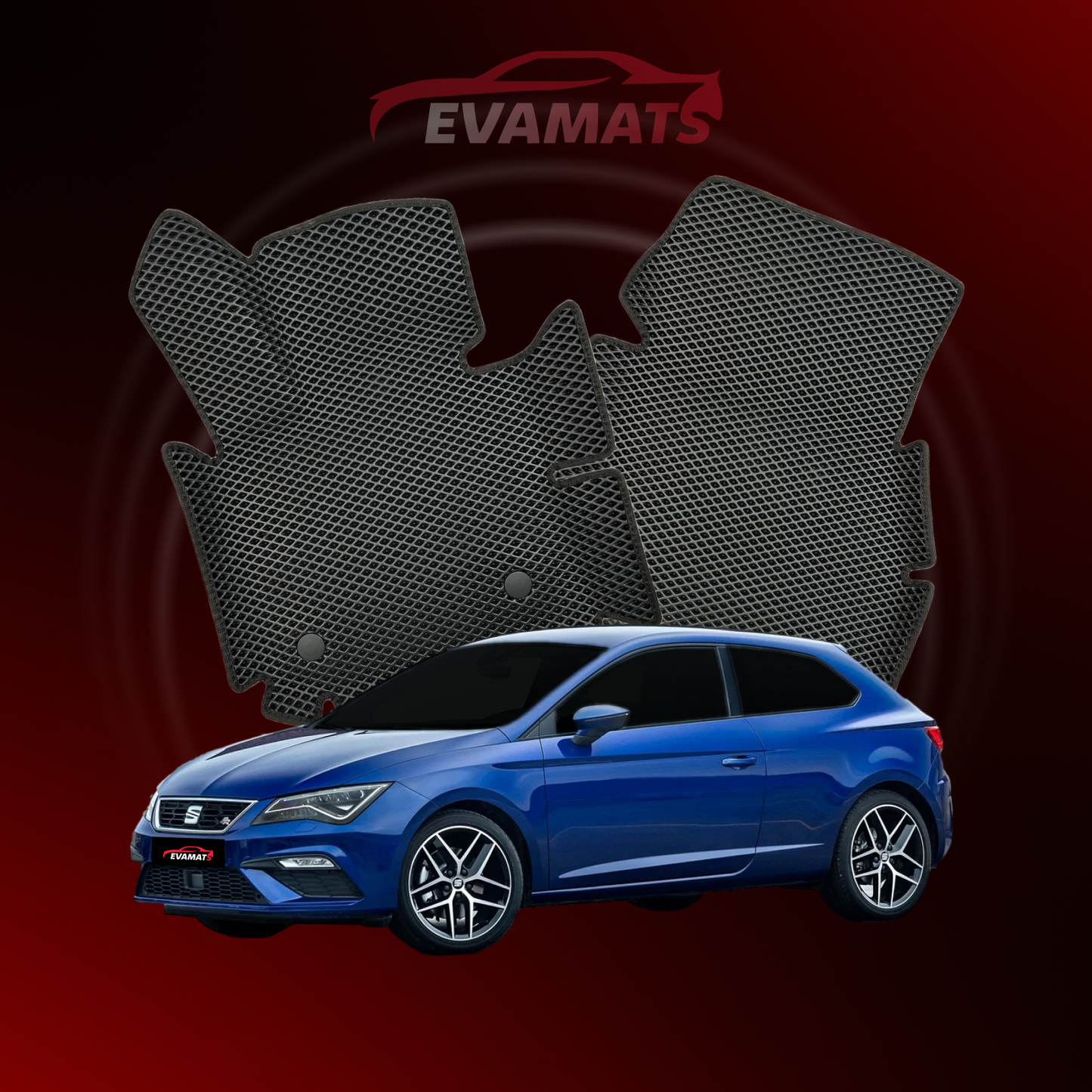 Tappetini per auto EVAMATS per SEAT Leon 3 generazione 2012-2020 anno HATCHBACK 3 porte