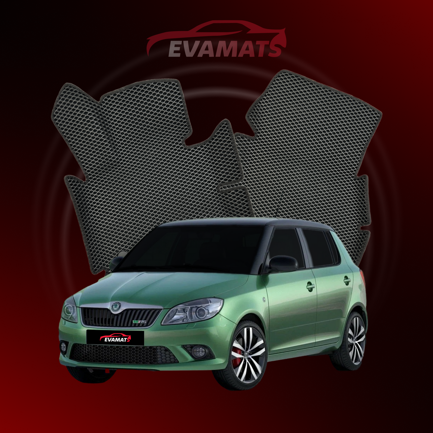 Tappetini per auto EVAMATS per Skoda Fabia RS 2 generazione 2010-2014 anno HATCHBACK 5 porte