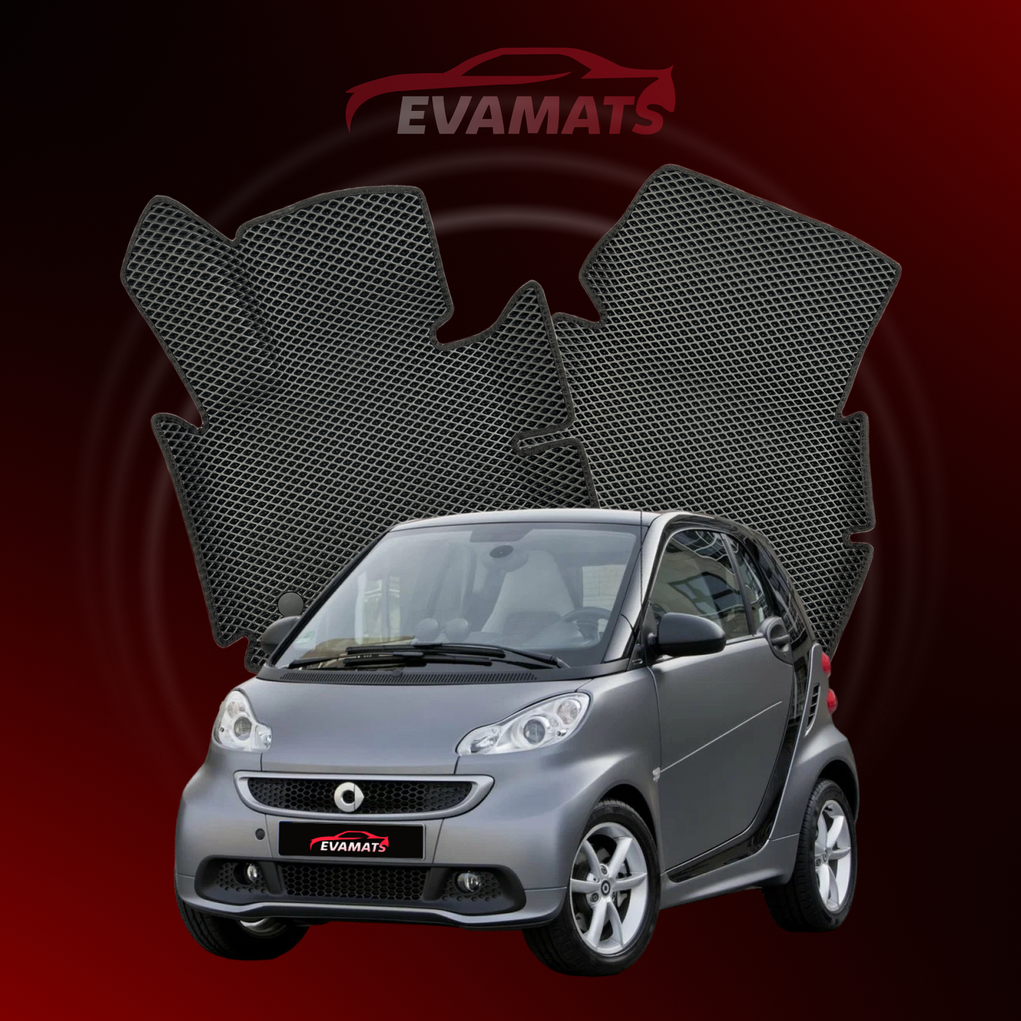 Autokoberce EVAMATS pro Smart Fortwo 2 gen 2007-2015 rok HATCHBACK 3dv.