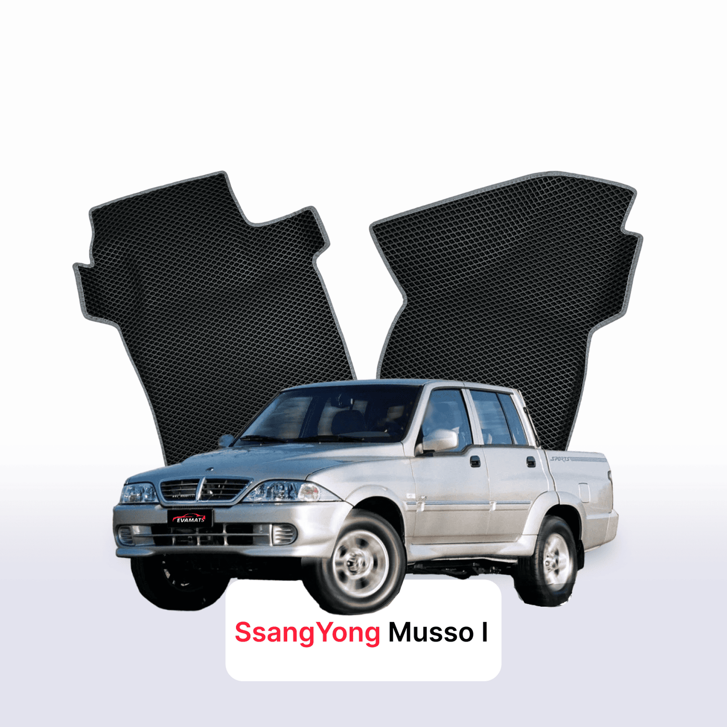 Car mats EVAMATS for SsangYong Musso 1 gen 1998-2006 year PICK-UP double cabin