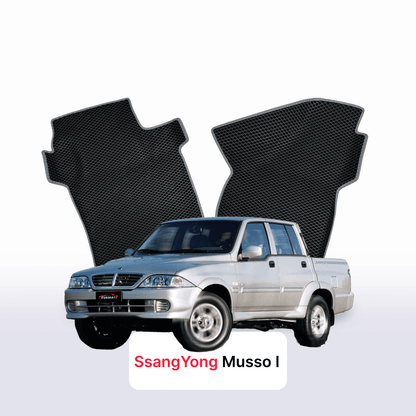 Car mats EVAMATS for SsangYong Musso 1 gen 1998-2006 year PICK-UP double cabin