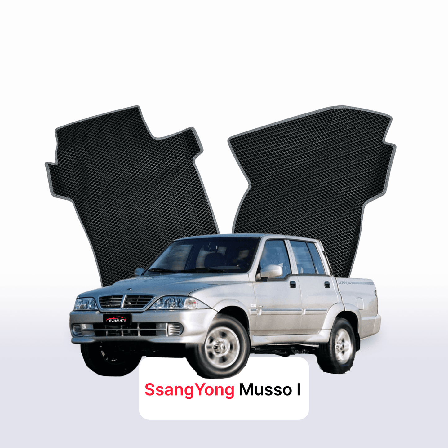 Car mats EVA for SsangYong Musso 1 gen 1998-2006 year PICK-UP double cabin