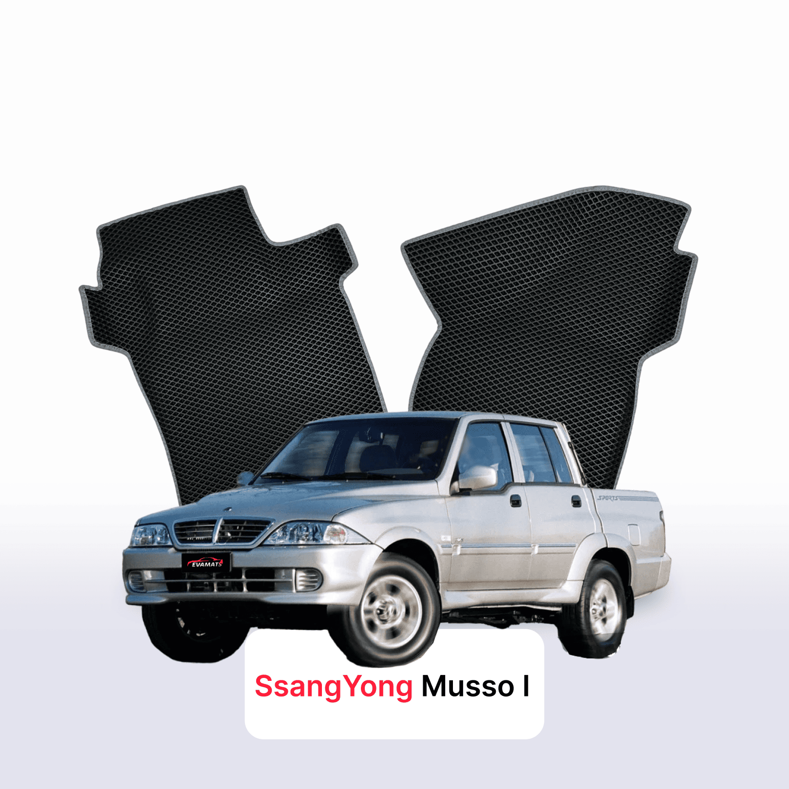 Car mats EVA for SsangYong Musso 1 gen 1998-2006 year PICK-UP double cabin