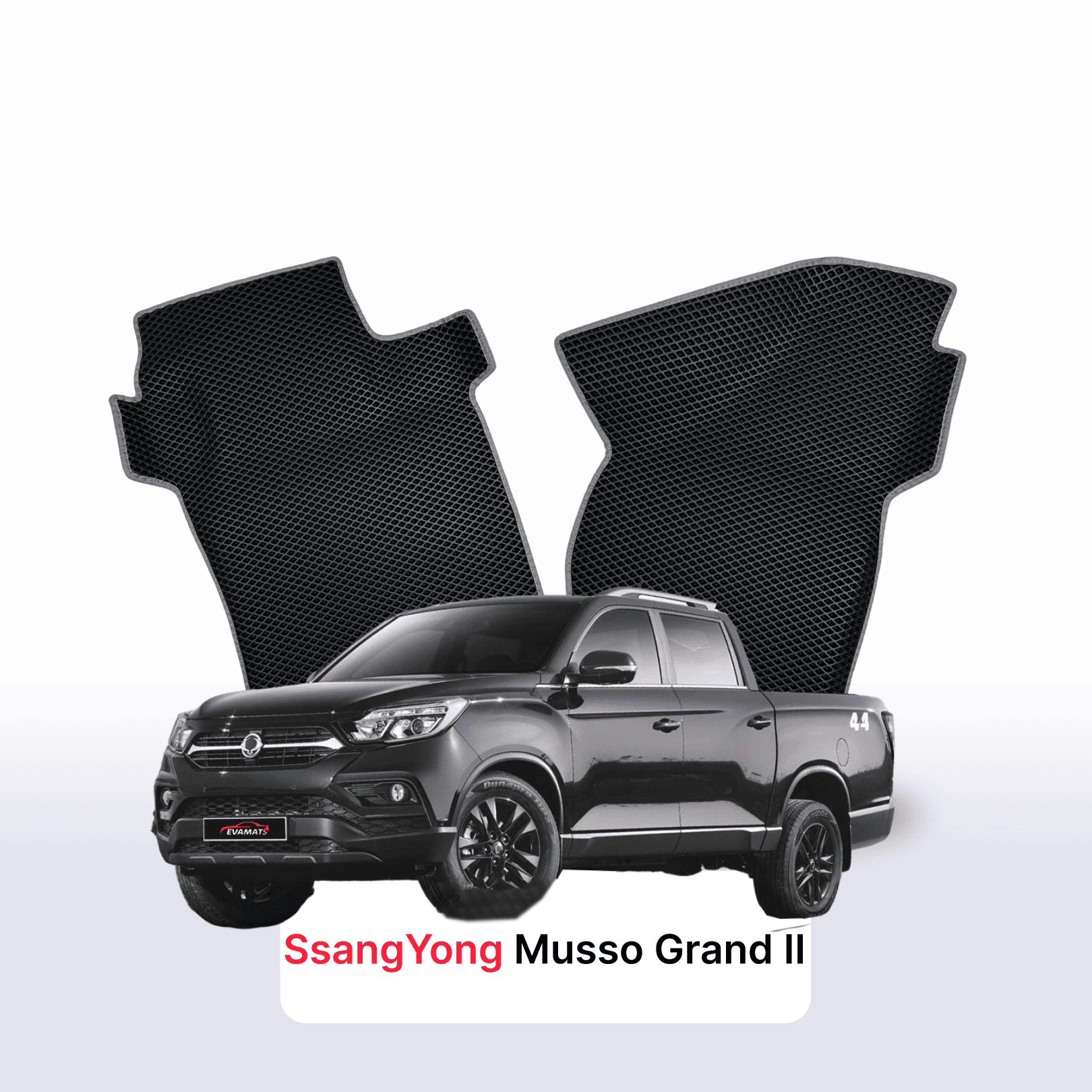 Car mats EVA for SsangYong Musso Grand 2 gen 2018-2027 year PICK-UP double cabin