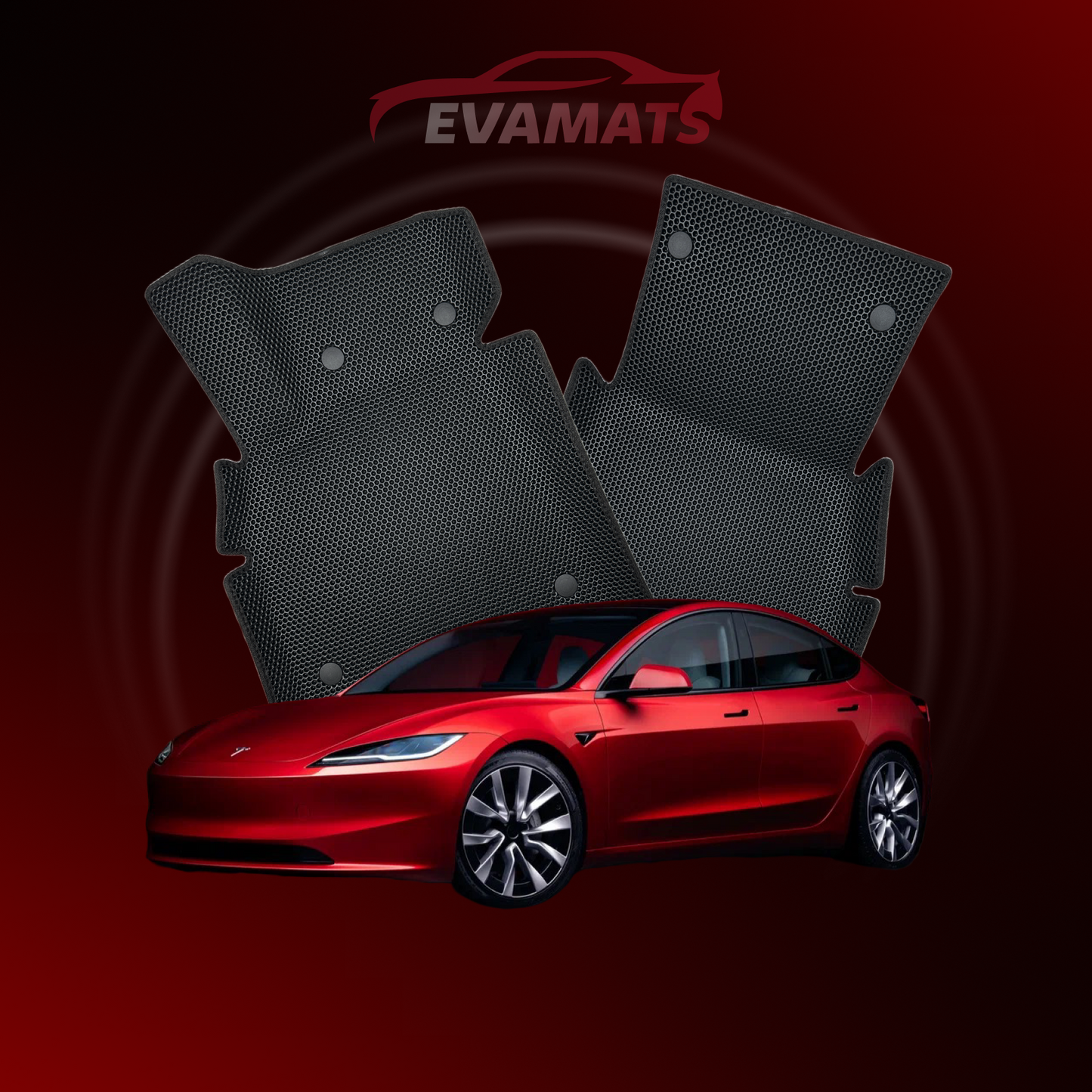 Autokoberce EVAMATS pro Tesla Model 3 (Long Range) 1 gen 2023-2025 rok SEDAN (po faceliftu)