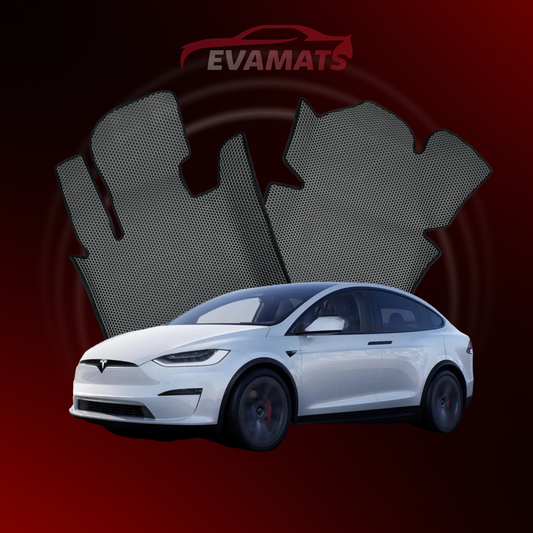 Car mats EVAMATS for Tesla Model X Plaid  1 gen 2015-2023 year Electro SUV 6 seater