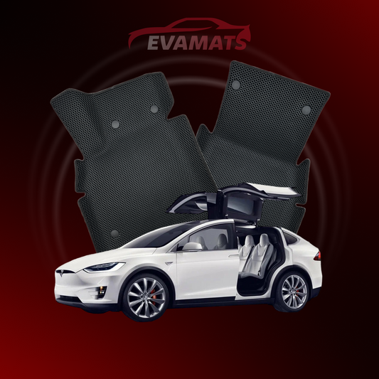 Car mats EVAMATS for Tesla Model X 1 gen 2015-2023 year Electric SUV 5 seater