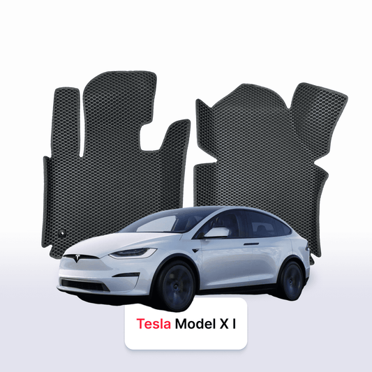 Car mats EVAMATS for Tesla Model X Plaid  1 gen 2015-2025 year Electric SUV 6 seater