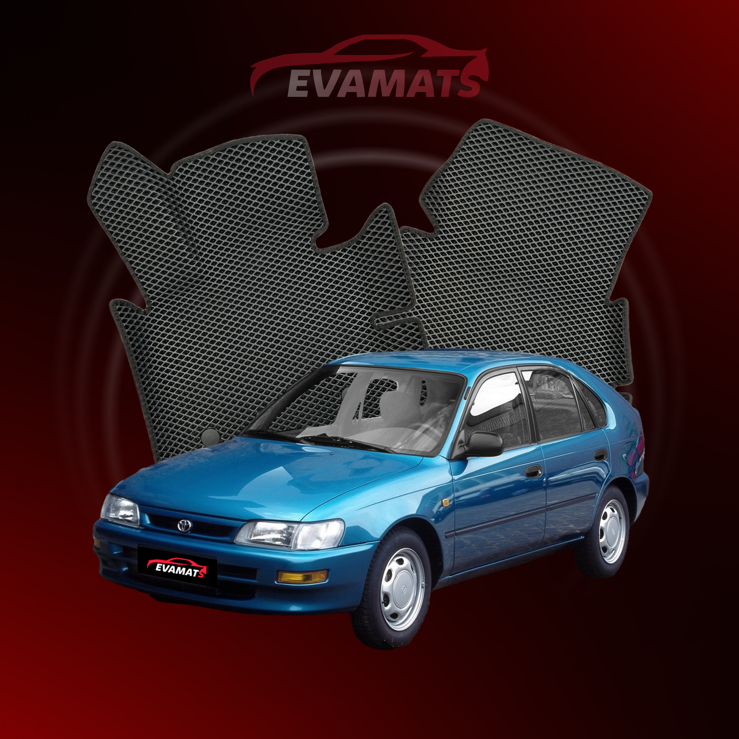 Fußmatten EVAMATS für Toyota Corolla 7. Generation 1991–2000, Fließheck, 5-türig