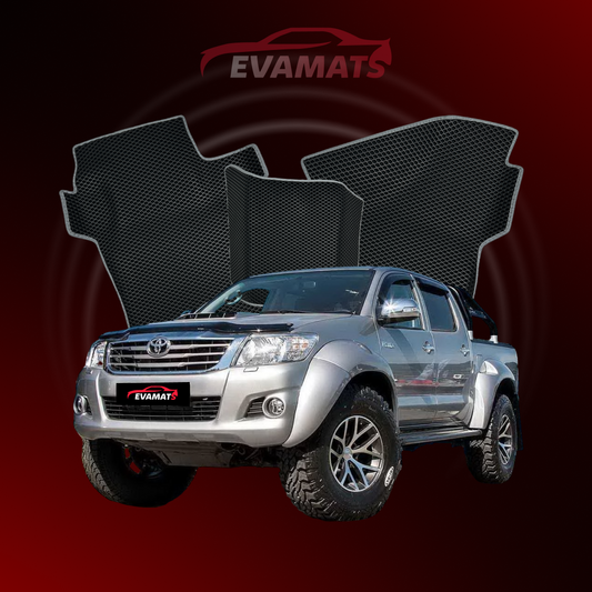 Alfombrillas de coche EVAMATS para Toyota Hilux 7ª generación 2004-2015 PICK-UP cabina doble