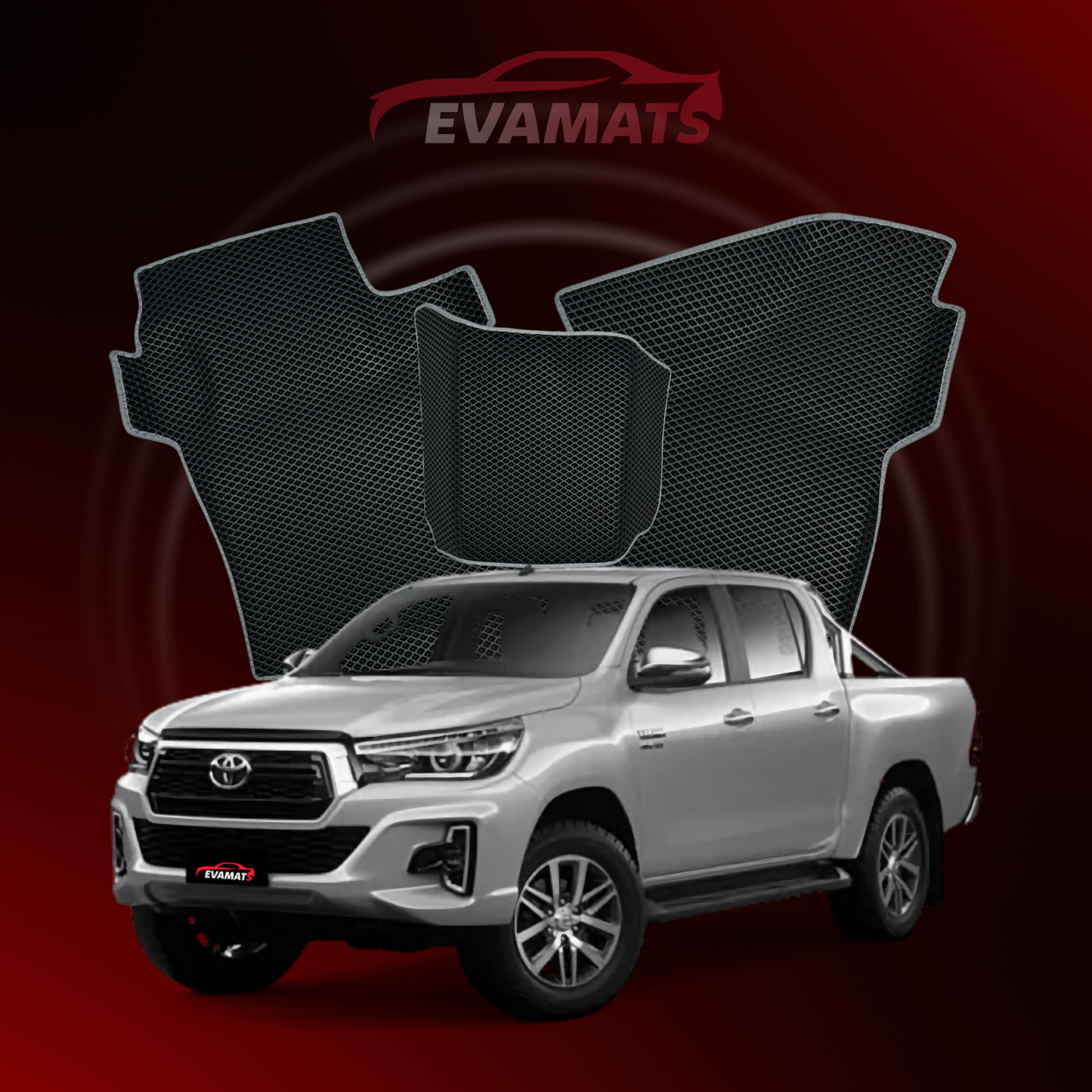 Tapis de voiture EVAMATS pour Toyota Hilux 8 gen 2015-2025 année PICK-UP double cabine