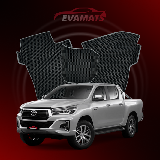 Alfombrillas de coche EVAMATS para Toyota Hilux 8ª generación 2015-2025 PICK-UP cabina doble