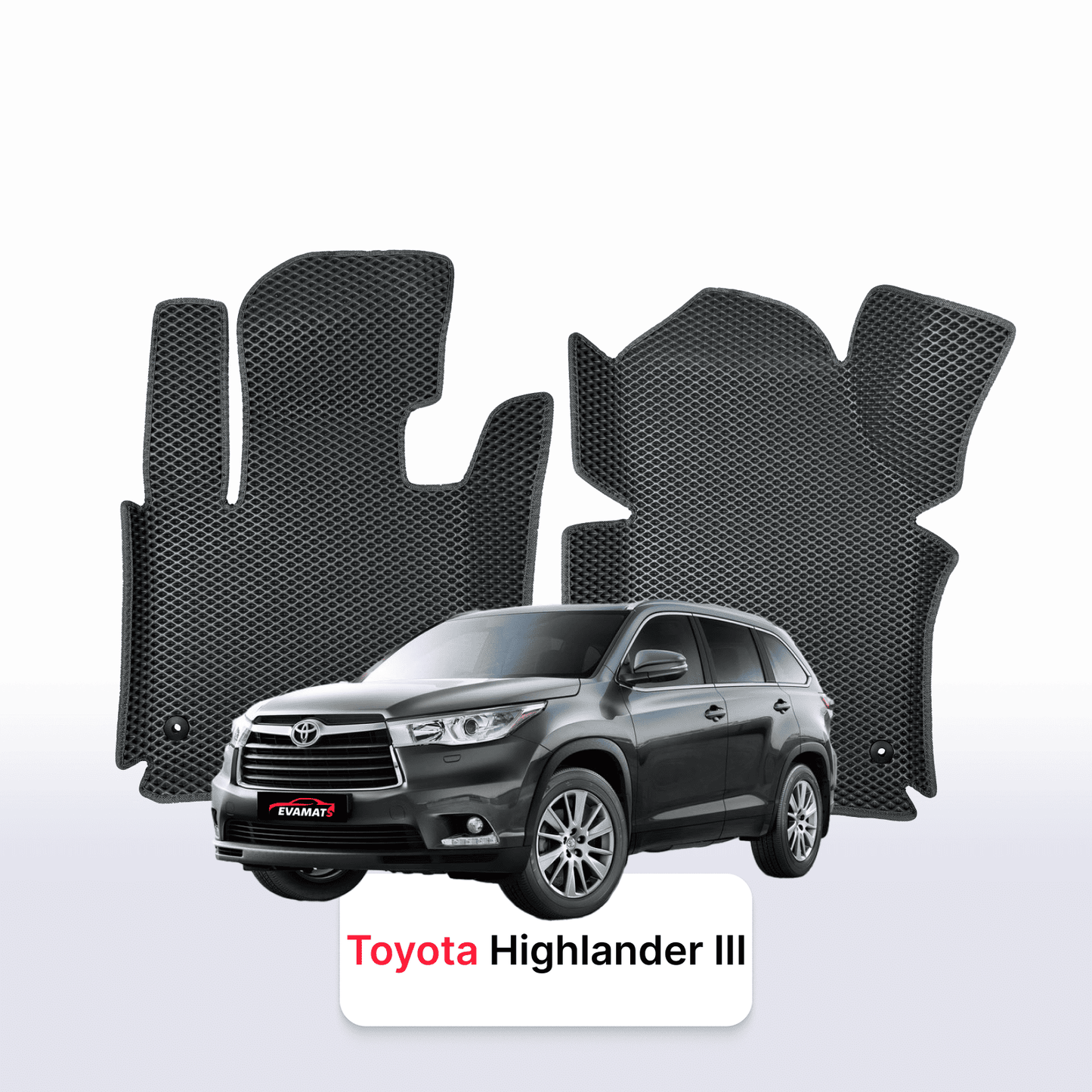 Car mats EVAMATS for Toyota Highlander 3 gen 2013-2019 year SUV 7 seater
