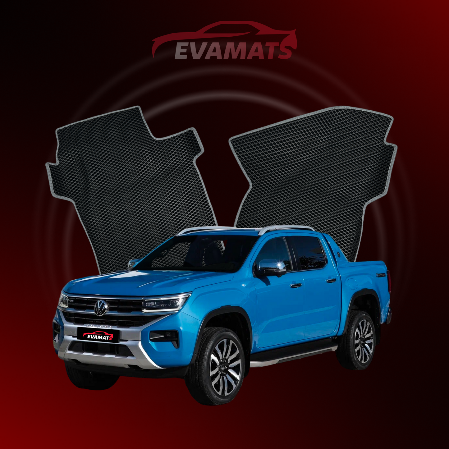 Car mats EVAMATS for Volkswagen Amarok II gen 2022-2025 year PICK-UP double cabin