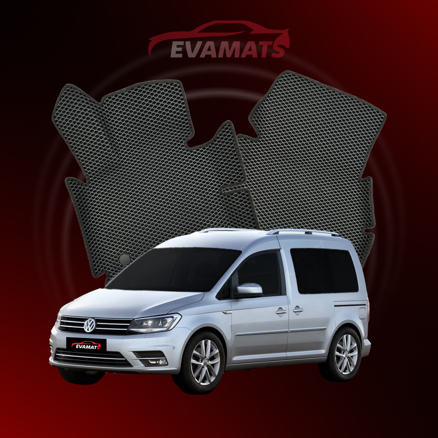 Alfombrillas de coche EVAMATS para Volkswagen Caddy III gen 2004-2020 año MINIVAN 5 plazas