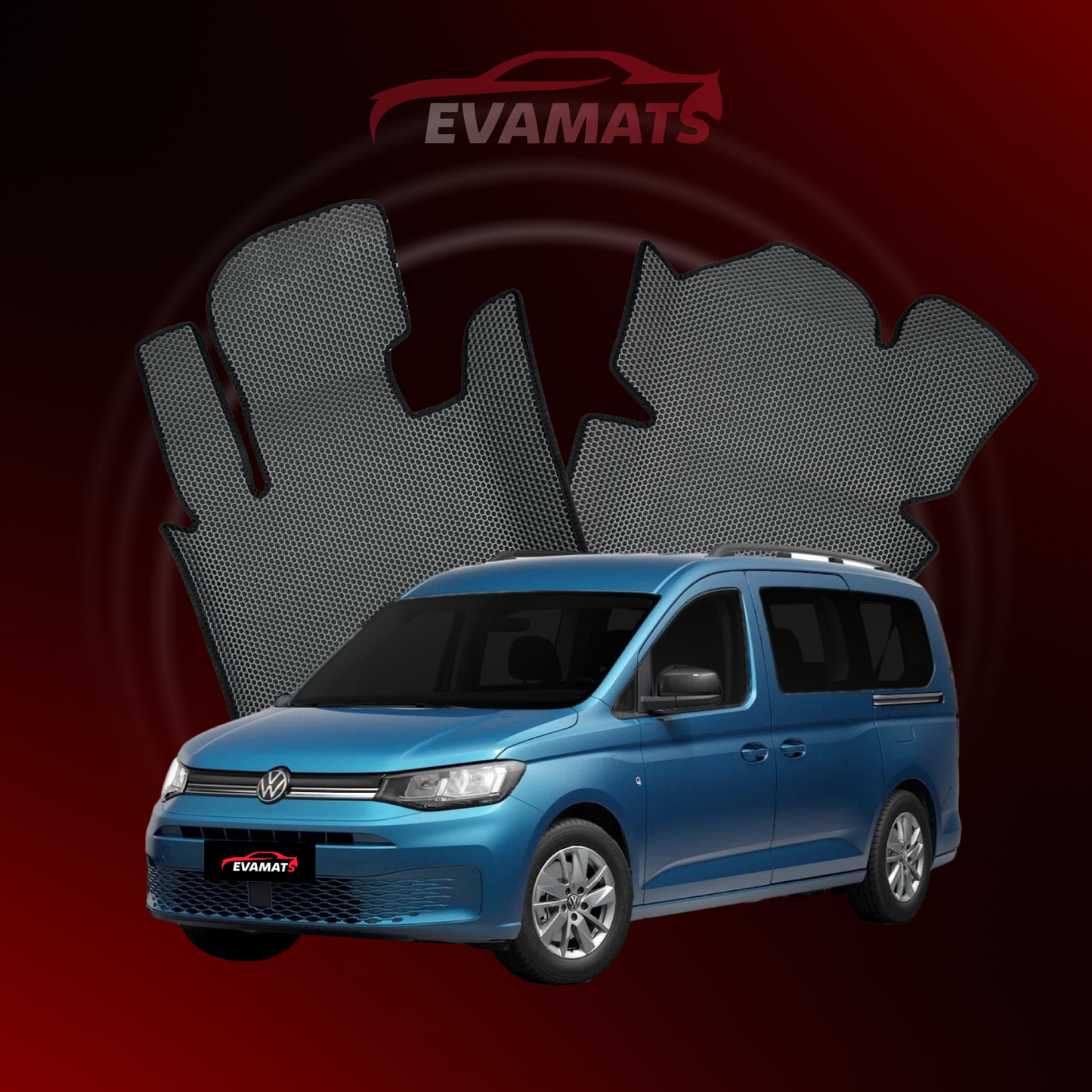 Tappetini per auto EVAMATS per Volkswagen Caddy Maxi IV generazione 2020-2024 anno MINIVAN 7 posti