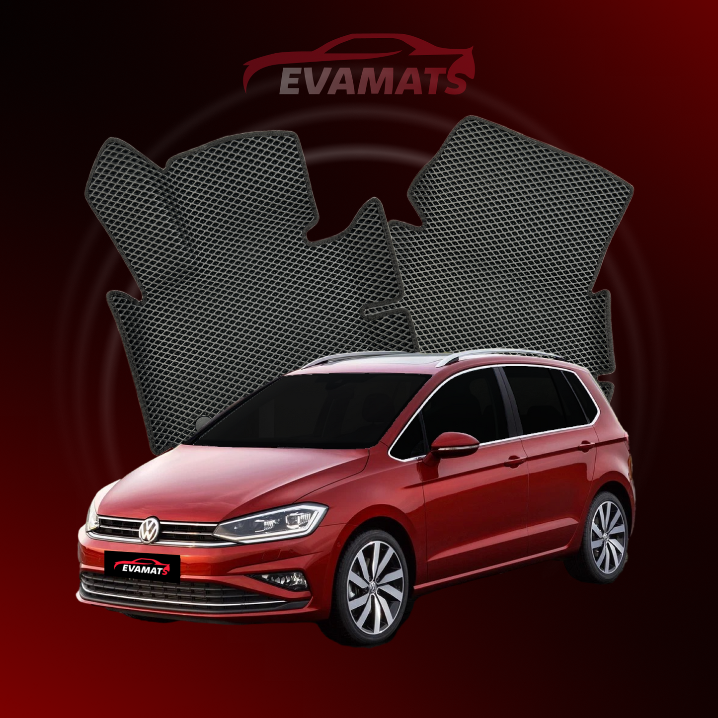 Car mats EVAMATS for Volkswagen Golf Sportsvan I gen 2014-2020 year MINIVAN