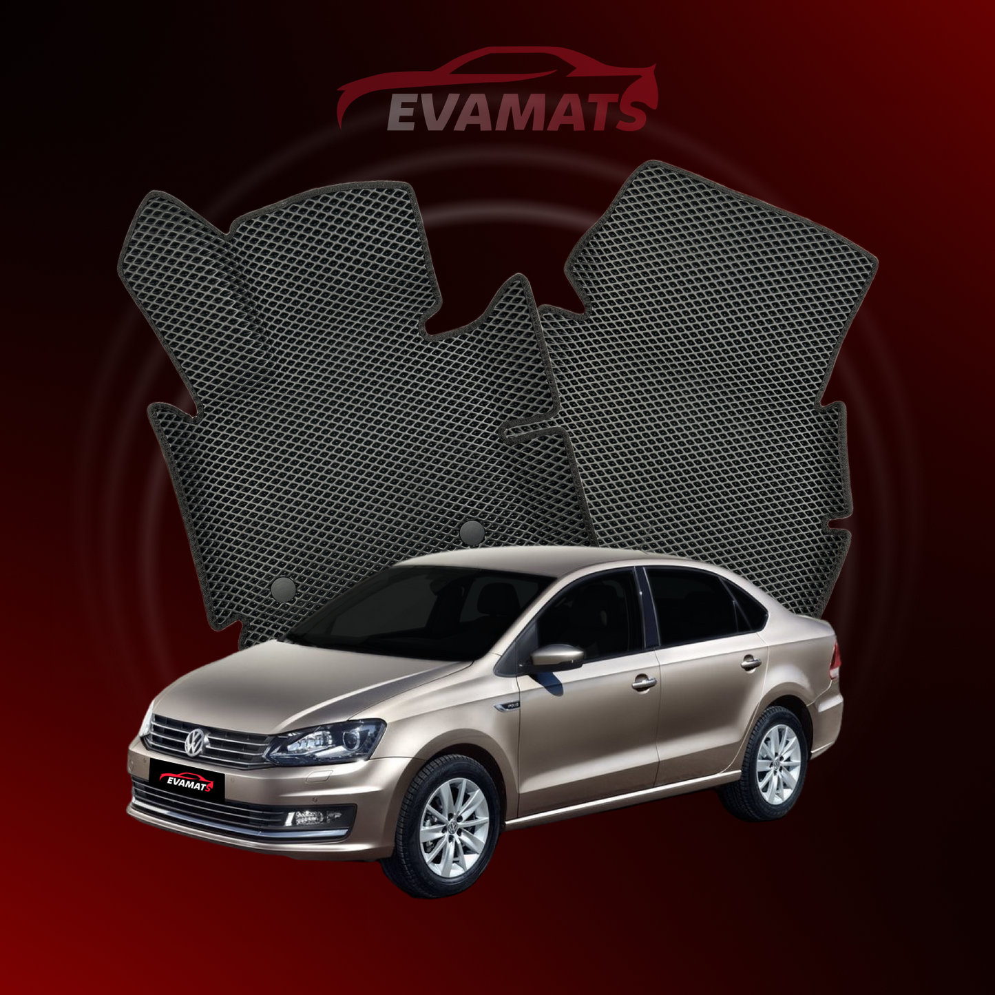 Alfombrillas de coche EVAMATS para Volkswagen Polo(MK5) V gen 2009-2017 año SEDAN