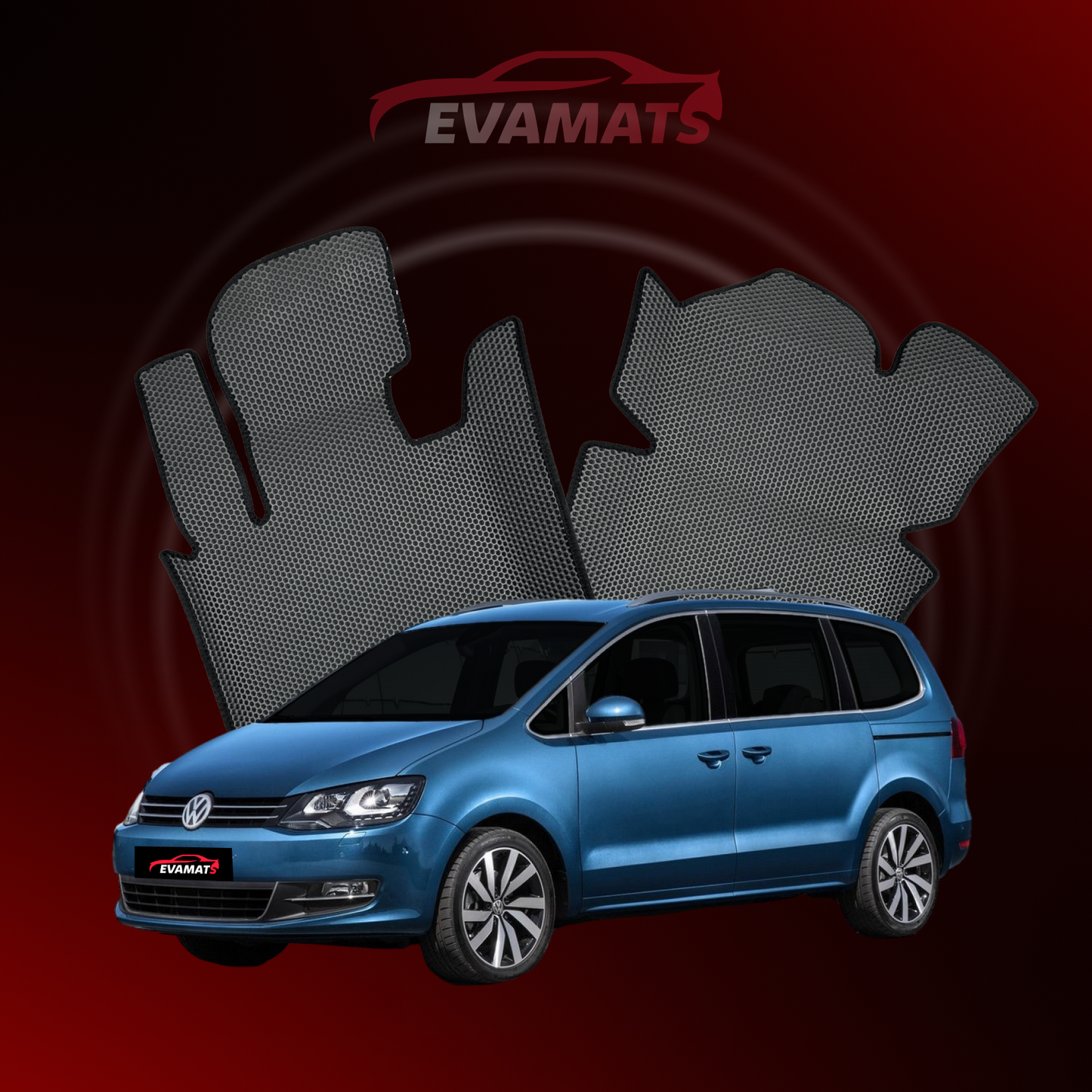 Tapis de voiture EVAMATS pour Volkswagen Sharan II gen 2010-2022 année MINIVAN