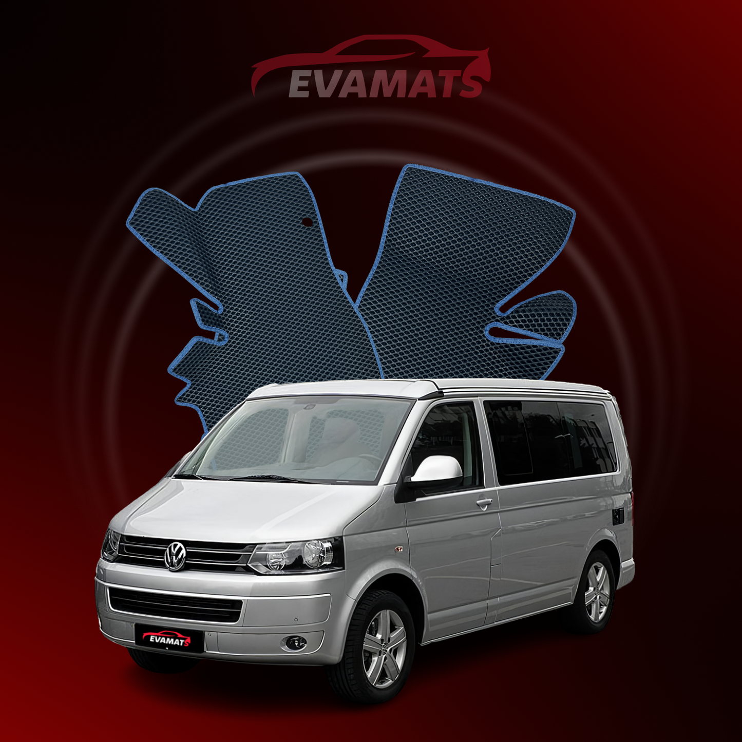 Autokoberce EVAMATS pre Volkswagen Transporter Caravelle(T5) V gen 2003-2015 ročník MINIVAN