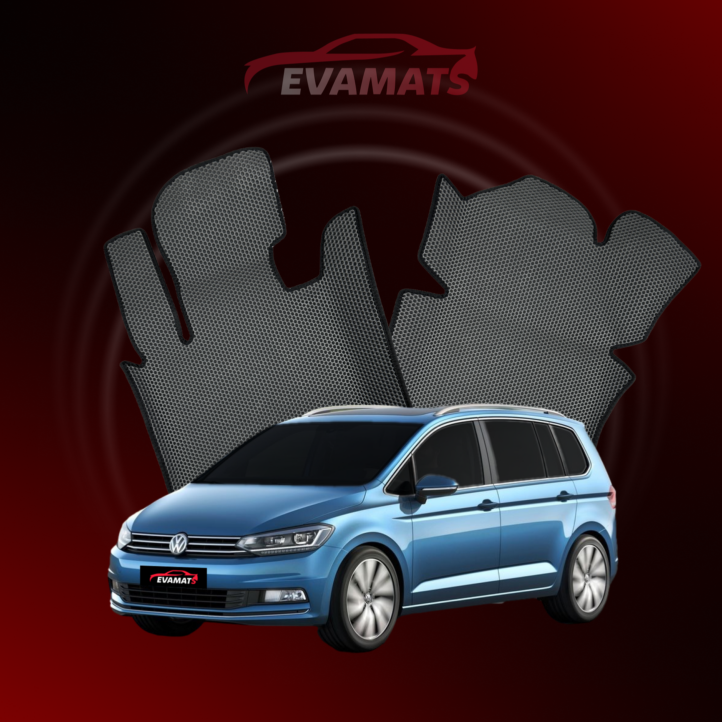 Car mats EVAMATS for Volkswagen Touran III gen 2015-2025 year MINIVAN 7 seater