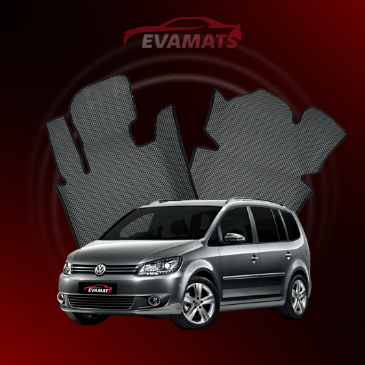 Alfombrillas de coche EVAMATS para Volkswagen Touran II gen 2010-2015 MINIVAN 7 plazas