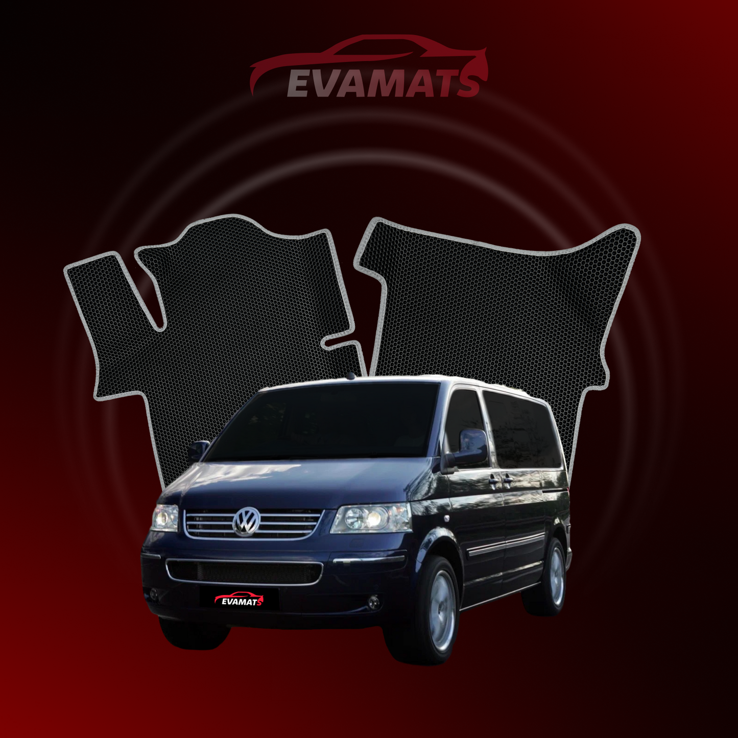 Autokoberce EVAMATS pro Volkswagen Transporter(T5) V gen 2003-2015 rok MINIVAN LONG