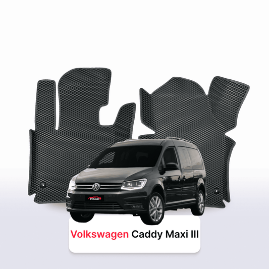 Car mats EVAMATS for Volkswagen Caddy Maxi III gen 2004-2020 year MINIVAN 7 seater