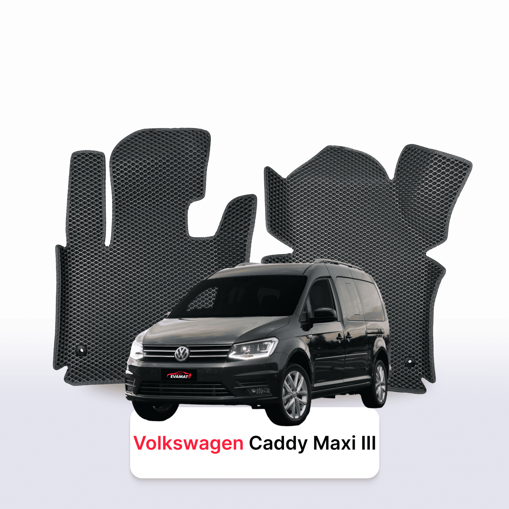 Car mats EVA for Volkswagen Caddy Maxi III gen 2004-2020 year MINIVAN 7  seater