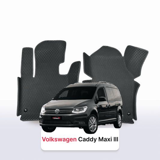 Car mats EVAMATS for Volkswagen Caddy Maxi III gen 2004-2020 year MINIVAN 7  seater