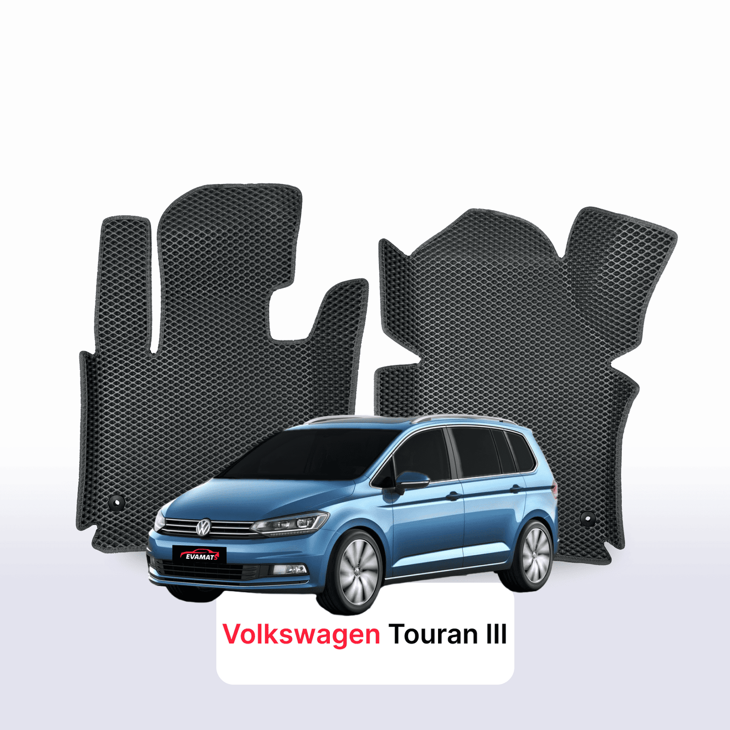 Car mats EVAMATS for Volkswagen Touran III gen 2015-2025 year MINIVAN 7 seater