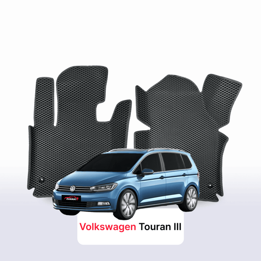Car mats EVAMATS for Volkswagen Touran III gen 2015-2025 year MINIVAN 7 seater