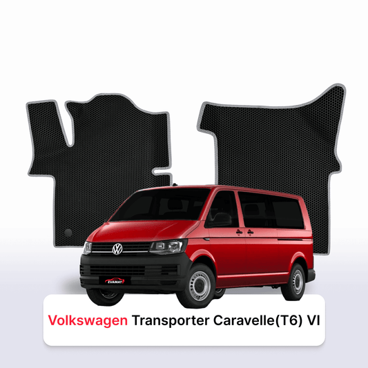 Car mats EVAMATS for Volkswagen Transporter Caravelle(T6) VI gen 2015-2024 year MINIVAN